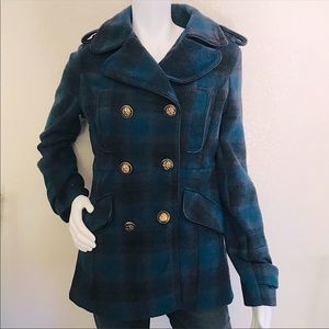 New Look Plaid Peacoat